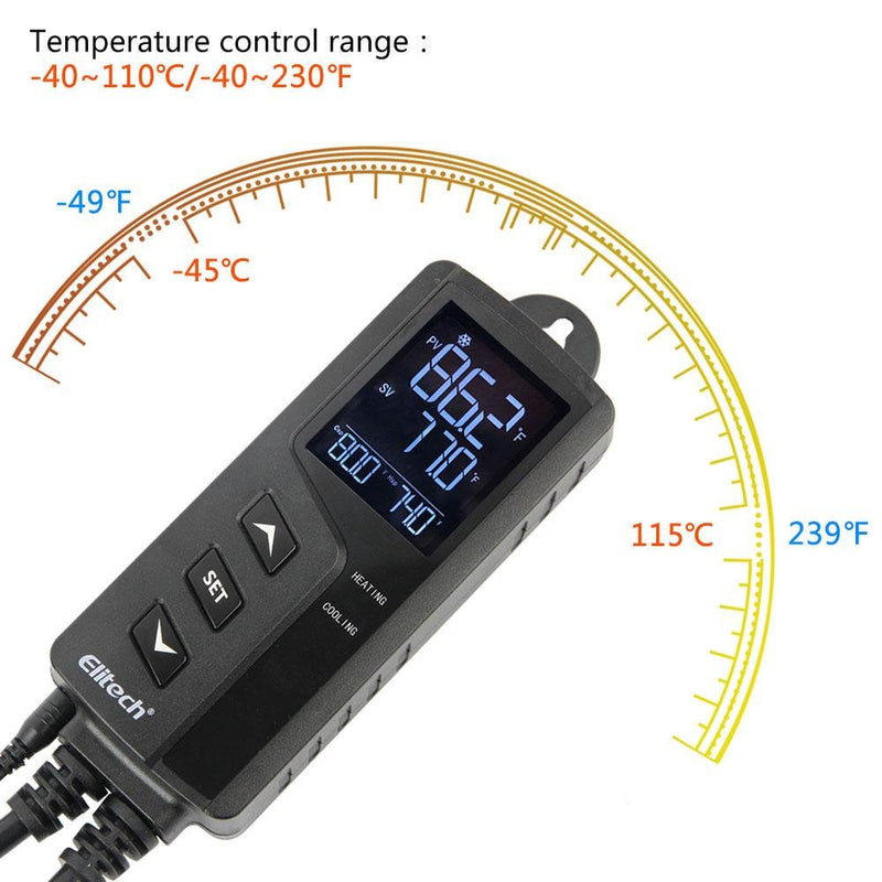 Elitech STC-1000 Pro Digital Thermostat Seed Germination Heat Mat 110V