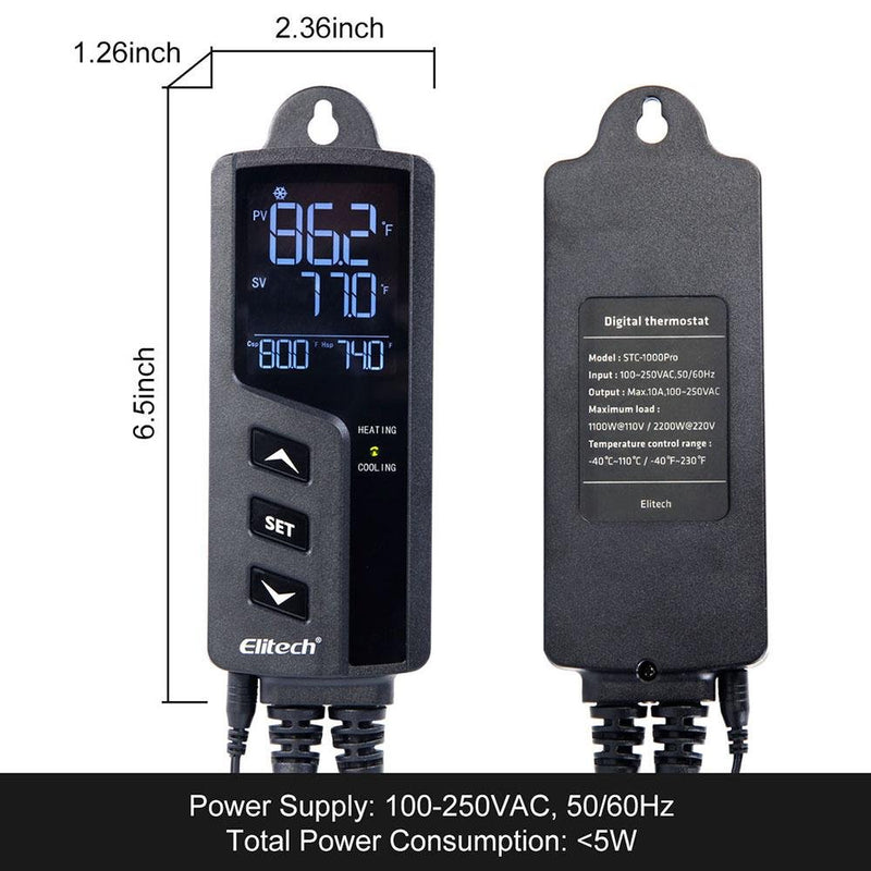 Elitech STC-1000 Pro Reptile Cage Thermostat