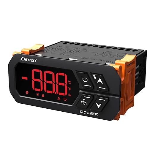 Elitech STC-1000HX Temperature Controller ℉⇋℃ Fahrenheit Celsius Switchable Origin Digital 110V Thermostat 2 Relays Upgraded from STC-1000 New Panel 30% Larger - Elitech Technology, Inc.