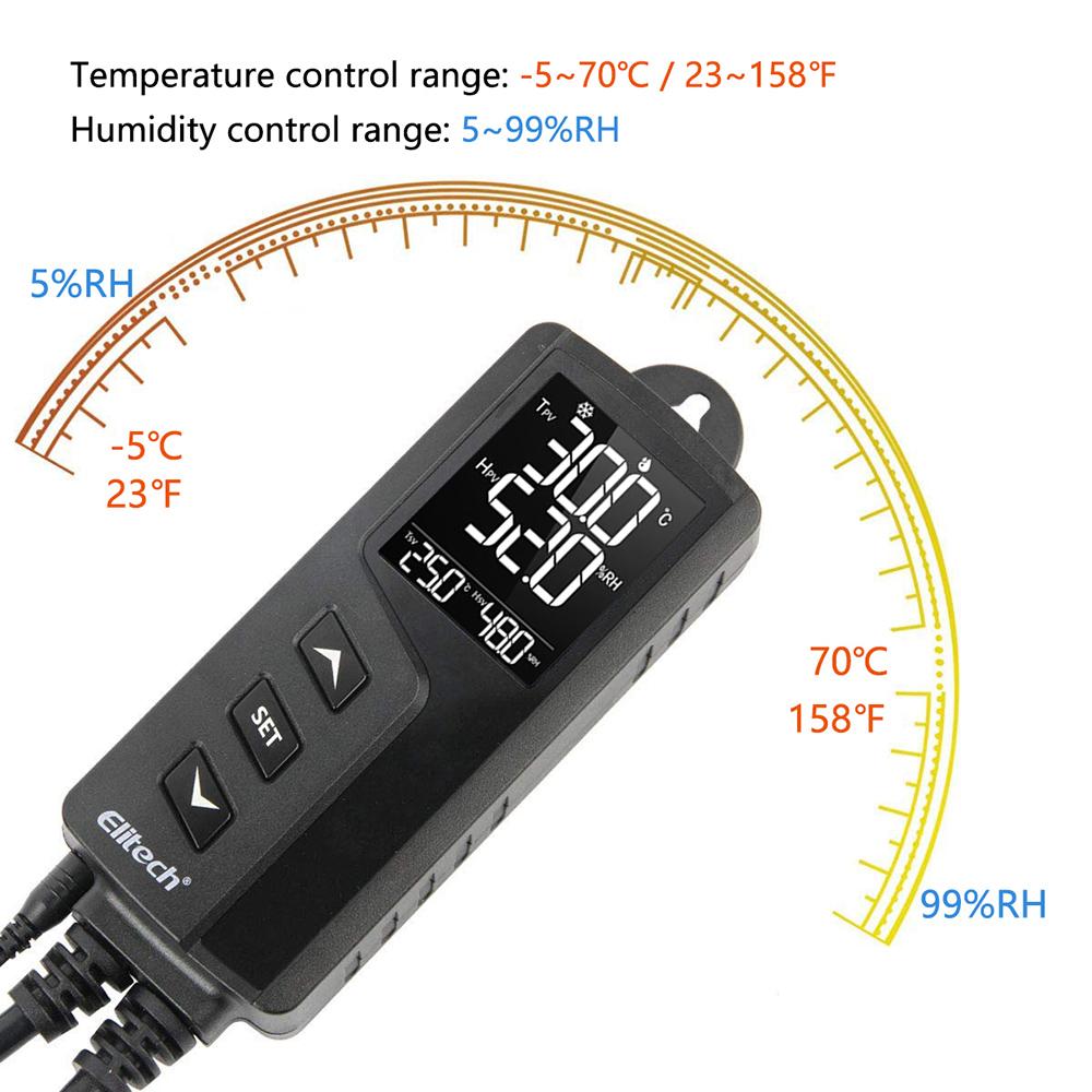 Digital Indoor Hydrometer Grow Tent Thermometer Thermostat with Humidity  Gauge