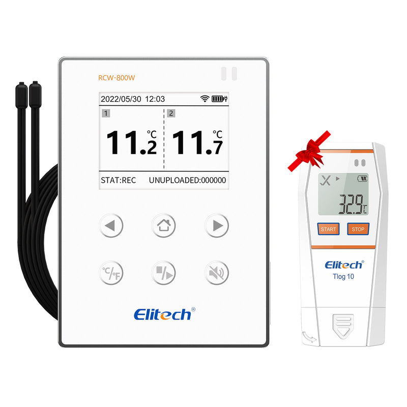 Elitech Temperature Data Logger WiFi Recorder Cloud Storage Wirelesss Remote Monitor, RCW-800W-TDE - Elitech Technology, Inc.