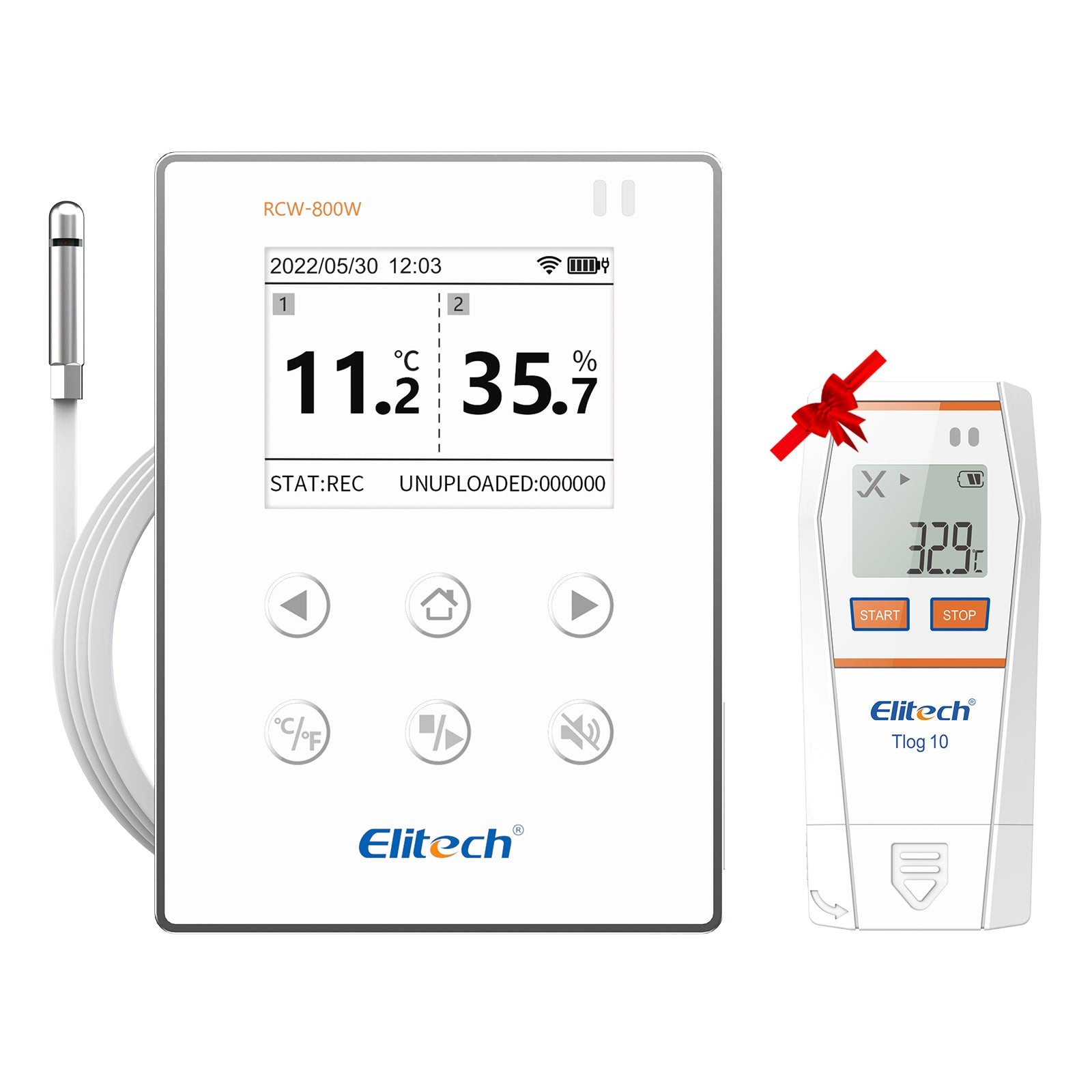 Elitech Temperature Humidity Data Logger WiFi Recorder Cloud Storage Wirelesss Remote Monitor, RCW-800W-THE - Elitech Technology, Inc.