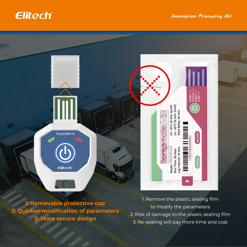 Elitech TinyUSB Single-Use Temperature Recorder Data Logger, TinyUSB-10 - Elitech Technology, Inc.