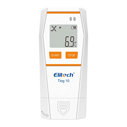 Elitech Tlog 10 Digital Temperature Data Logger Reusable Temperature Recorder PDF Report USB Port 32000 Points with Internal Temperature Probe - Elitech Technology, Inc.