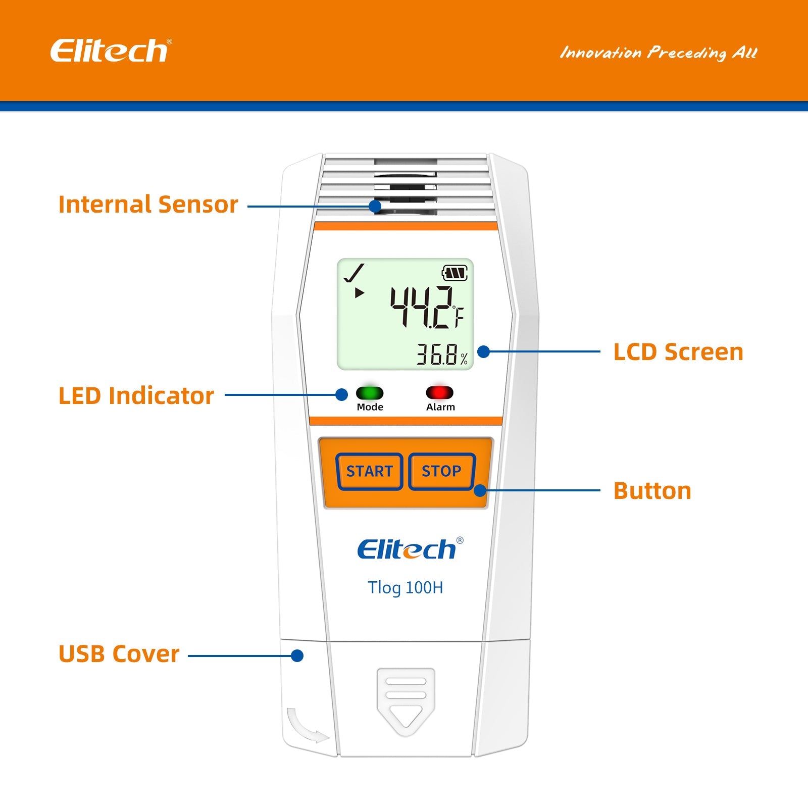 Elitech Tlog 100H Reusable Temperature and Humidity Data Logger - Elitech Technology, Inc.
