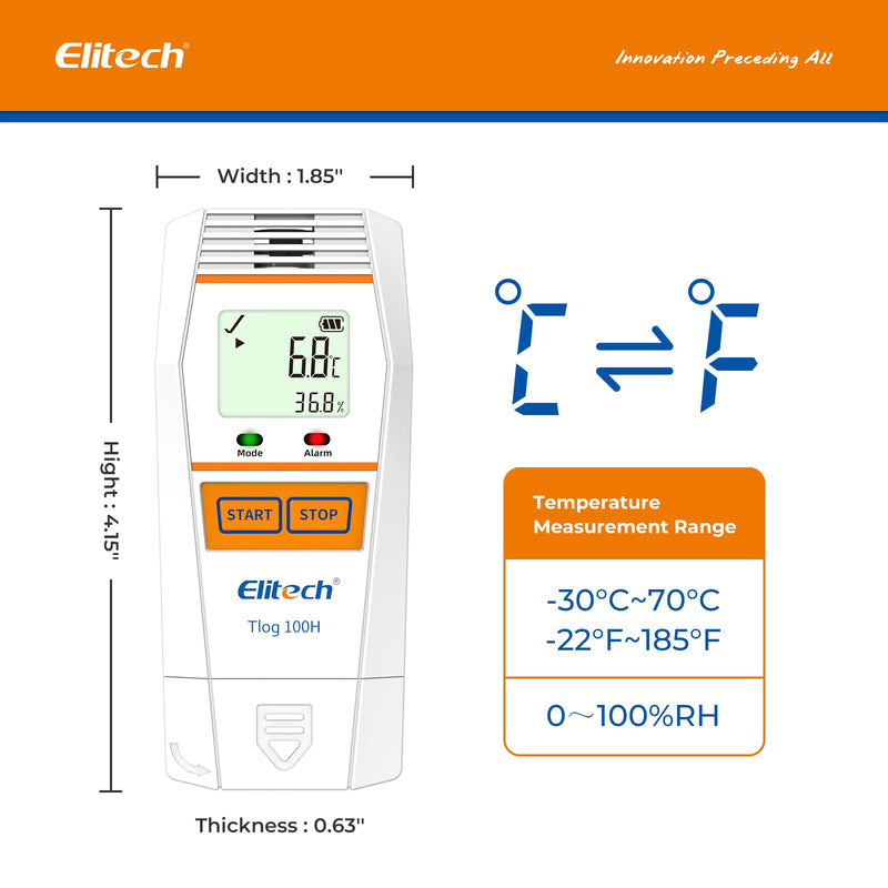 Elitech Tlog 100H Reusable Temperature and Humidity Data Logger - Elitech Technology, Inc.