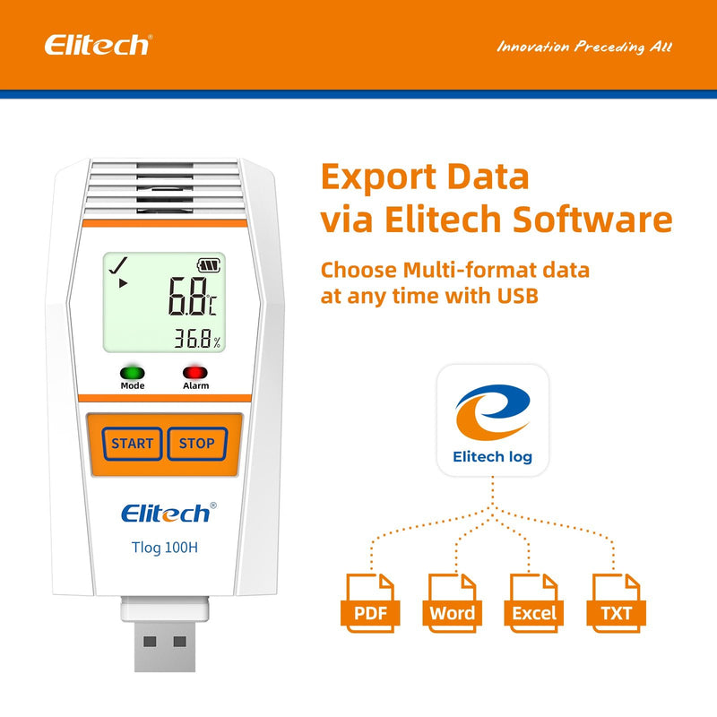 Humidity Display Elitech Elitech RC-5 LCD Enregistreur de données de température USB ...