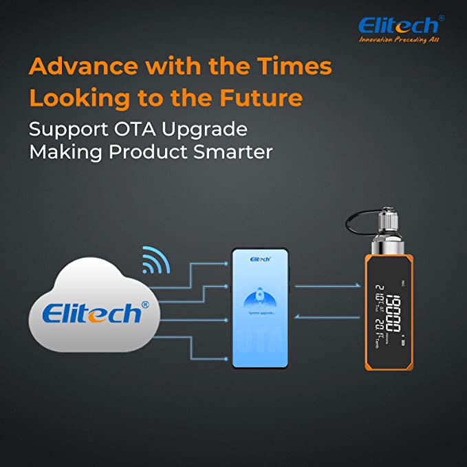 Elitech Vacuum Microns Digital Microns Gauge HVAC Refrigerant Vacuum Tester 1/4