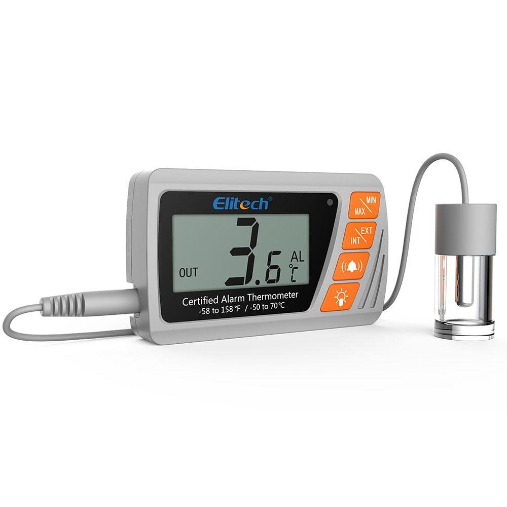 A wireless remote thermometer for gas refrigerators freezers monitors the  inside temperatures