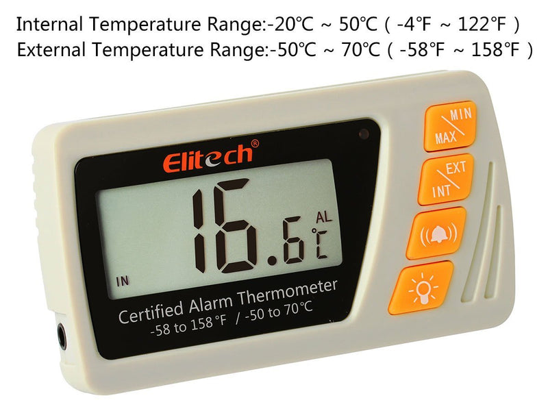 Elitech VT-10 Vaccine Thermometer With High Precision Thermometer And Hygrometer Medical Freezer Pharmacy Thermometer - Elitechustore