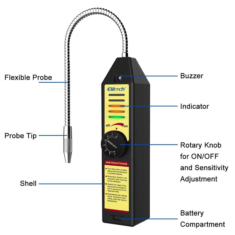 Elitech WJL-6000S Refrigerant Leak Detector Flashlight - Elitech Technology, Inc.