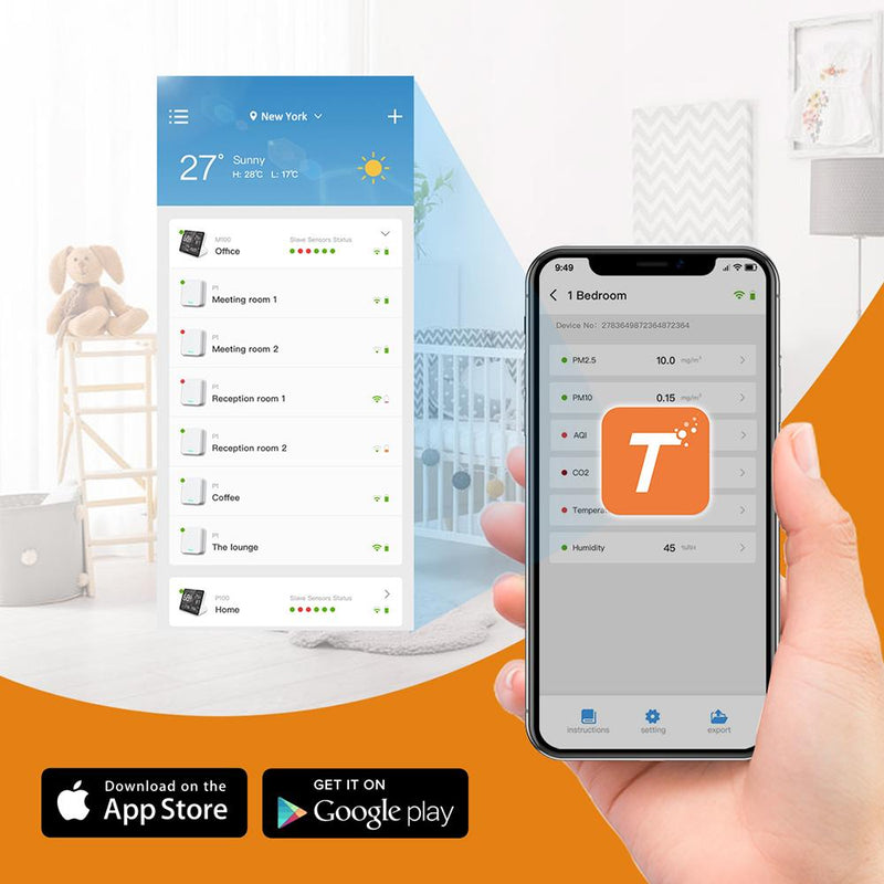 Temtop Air Station M100 Series Air Quality Monitor PM2.5 AQI CO2 Tester - Elitech Technology, Inc.