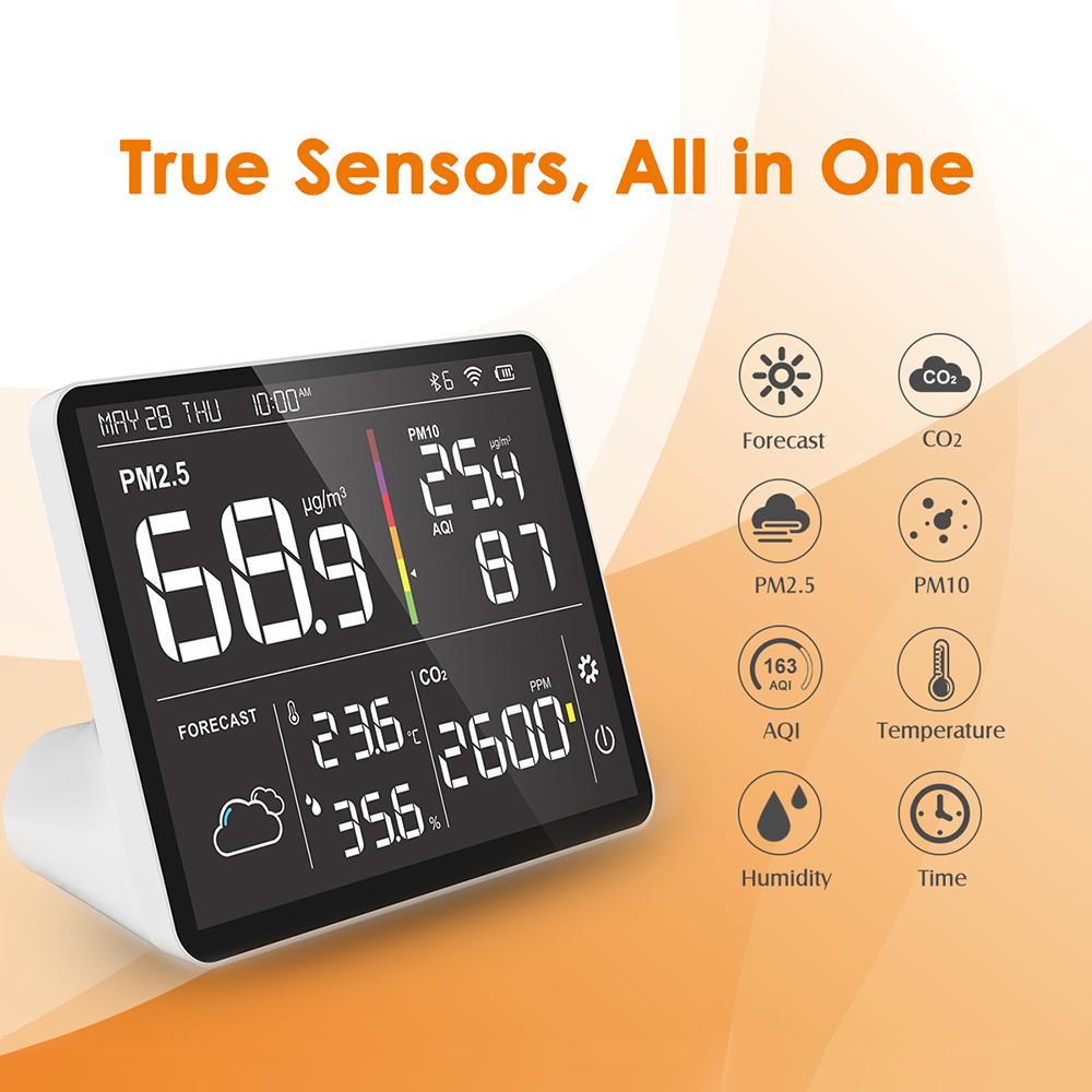 Temtop Air Station M100 WiFi CO2 & Air Quality Monitor Weather Station –  Elitech Technology, Inc.