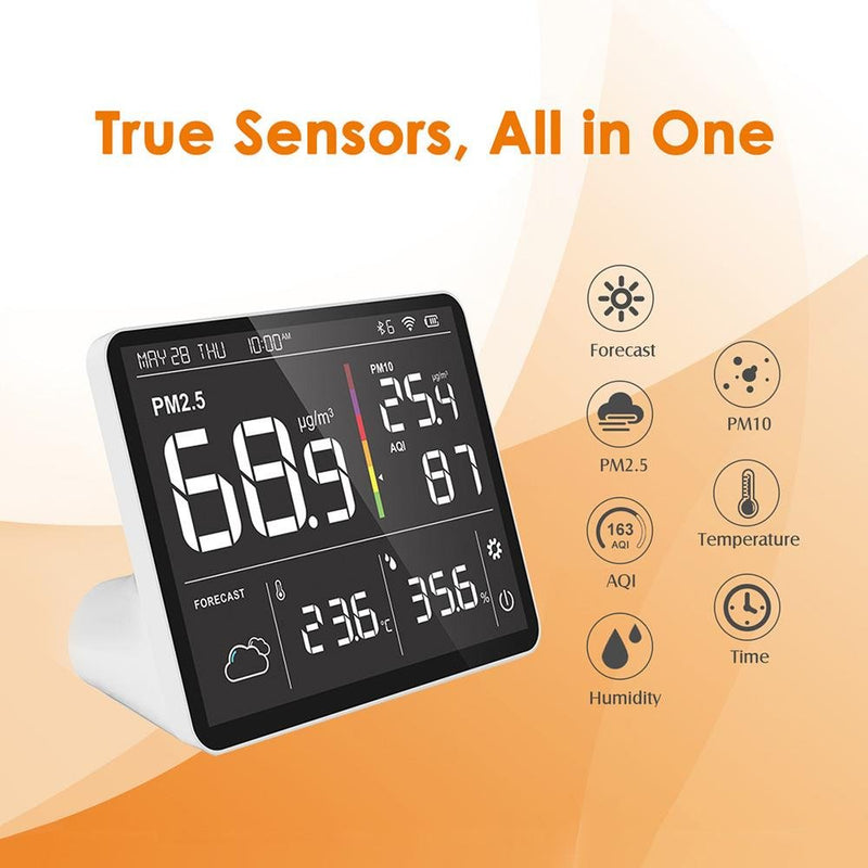 Temtop Air Station P100 Air Quality Monitor PM2.5 AQI Tester Wireless Forecast Station Colored LCD Display - Elitech Technology, Inc.