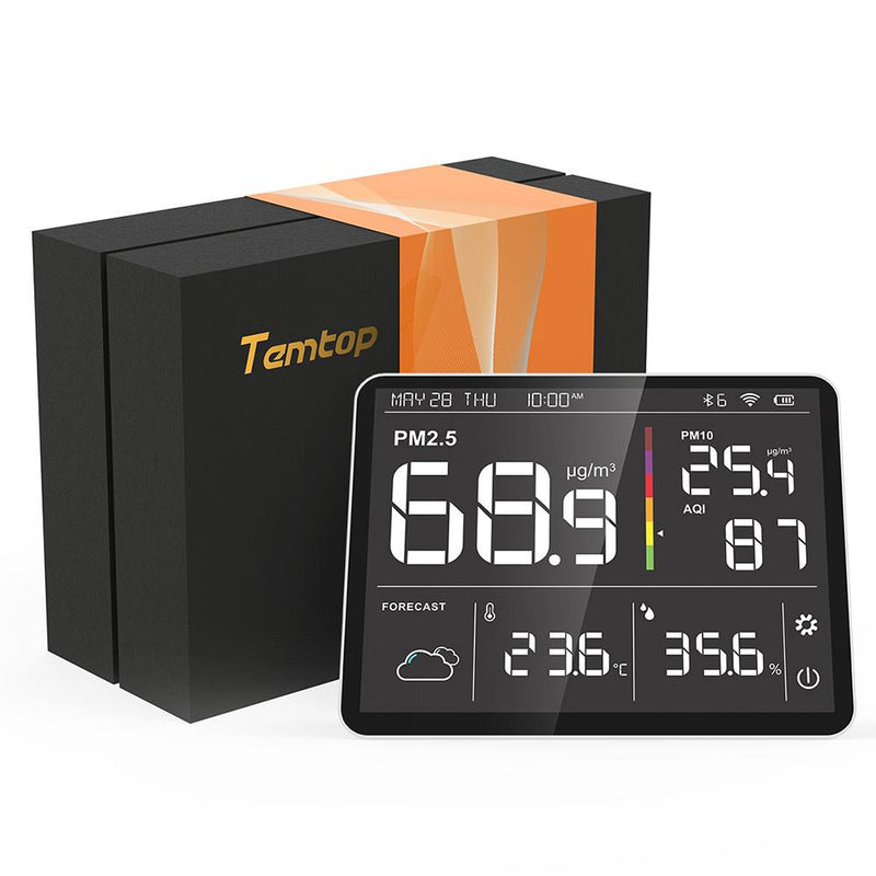 Temtop Air Station P100 Air Quality Monitor PM2.5 AQI Tester Wireless Forecast Station Colored LCD Display - Elitech Technology, Inc.