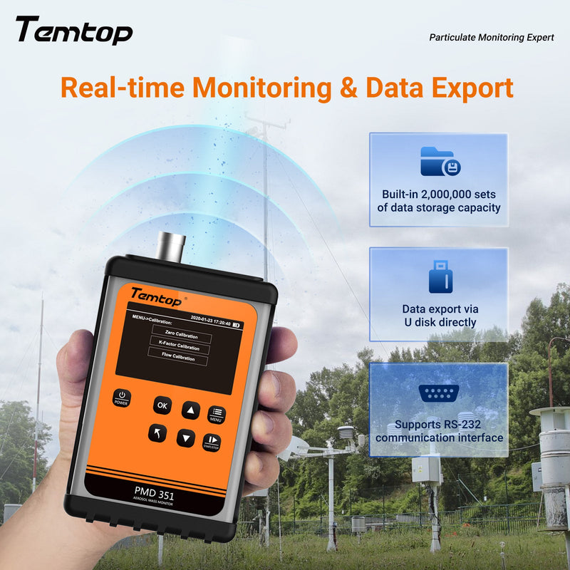 Temtop Handheld Particle Counter Particulate Meter for PM1.0/PM2.5/PM4.0/PM10/TSP PMD 351 - Elitech Technology, Inc.