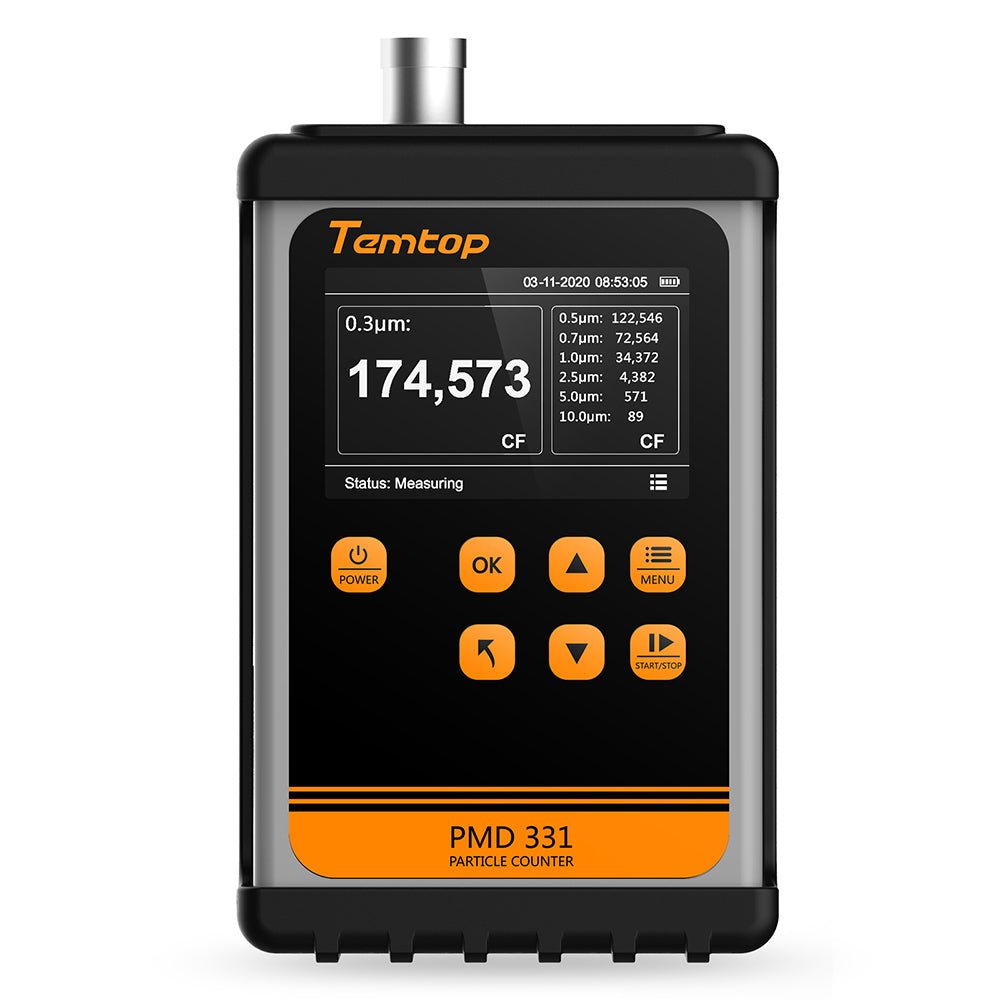 Temtop Innovative Handheld Particle Counter for Air Quality Measurement Conform to ISO Standard PMD 331 - Elitech Technology, Inc.
