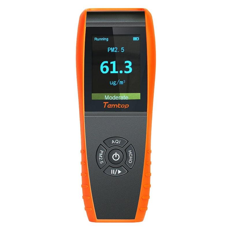Temtop LKC-1000S Air Quality Detector Professional Formaldehyde Monitor Temperature and Humidity Detector with PM2.5/PM10/HCHO/AQI/Particles - Elitechustore