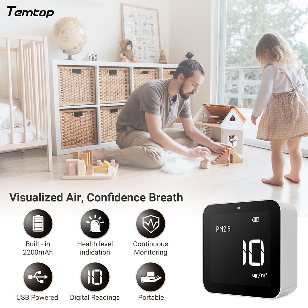 Temtop M10 Real-time Air Quality Meter for PM2.5 TVOC HCHO AQI - Elitech Technology, Inc.