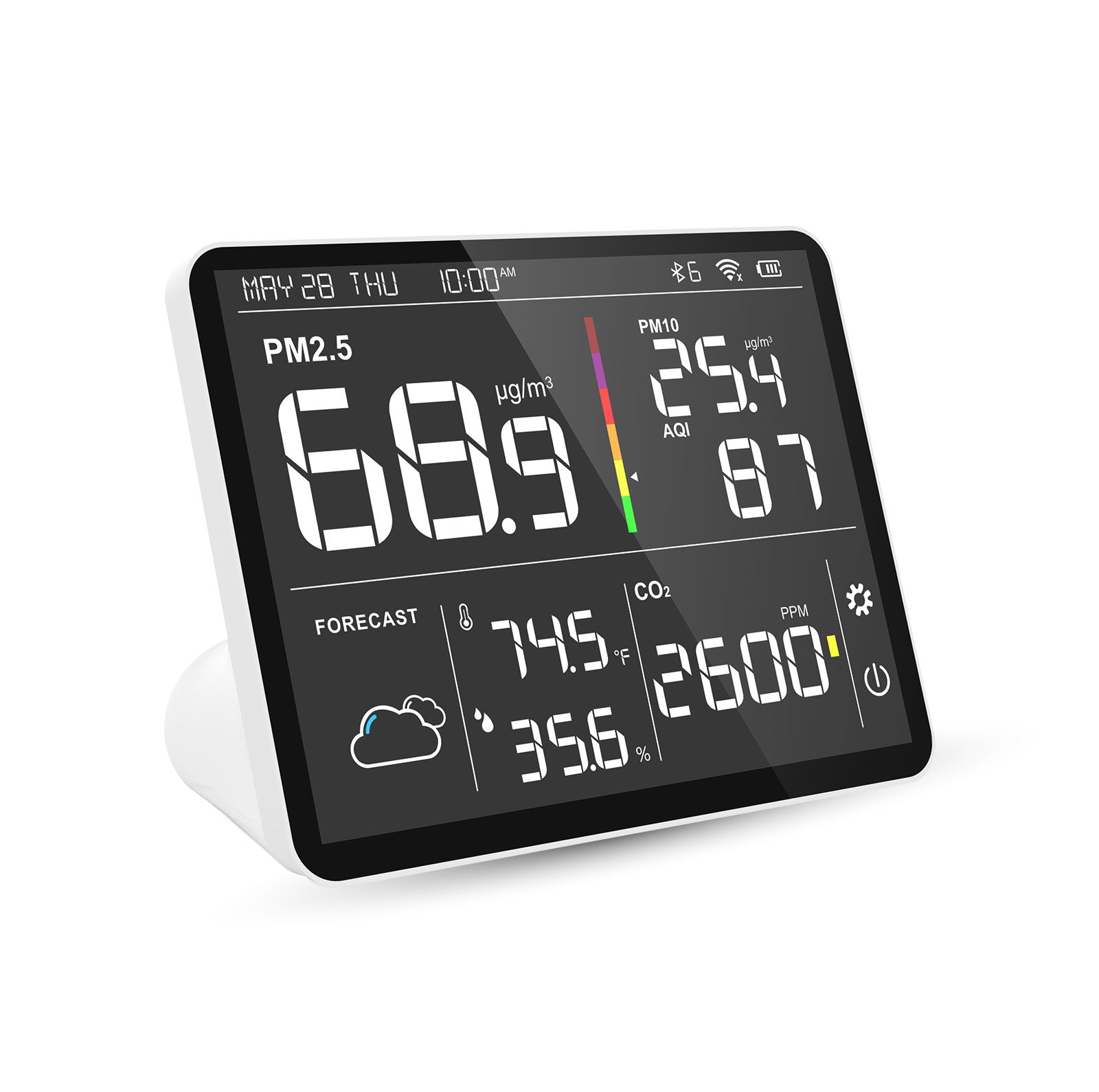 Temtop M100 Air Quality Monitor 8 in 1 Design CO2 PM2.5 AQI Monitor Weather Station Your Home Air Station - Elitech Technology, Inc.