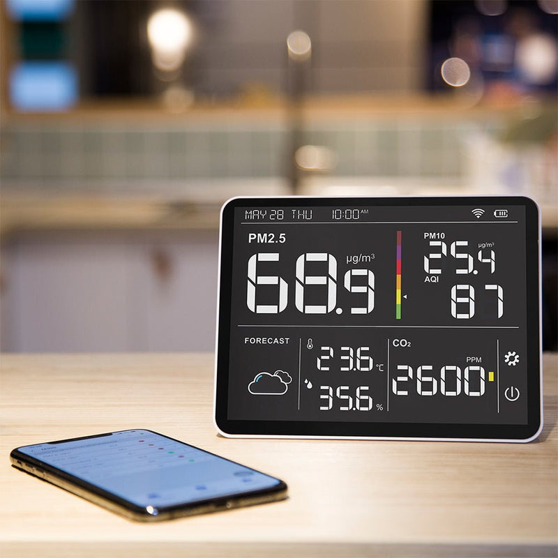 Temtop M100 Indoor CO2 Meter & Air Quality Monitor 8 in 1 Integrated Sensor - Elitech Technology, Inc.