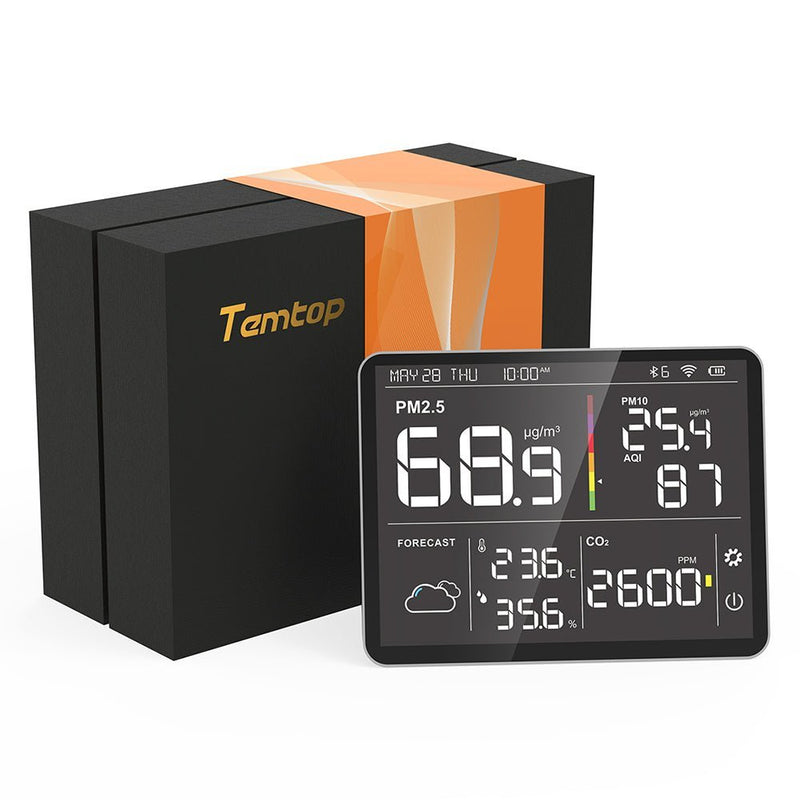 Temtop M100 Indoor CO2 Meter & Air Quality Monitor 8 in 1 Integrated Sensor - Elitech Technology, Inc.