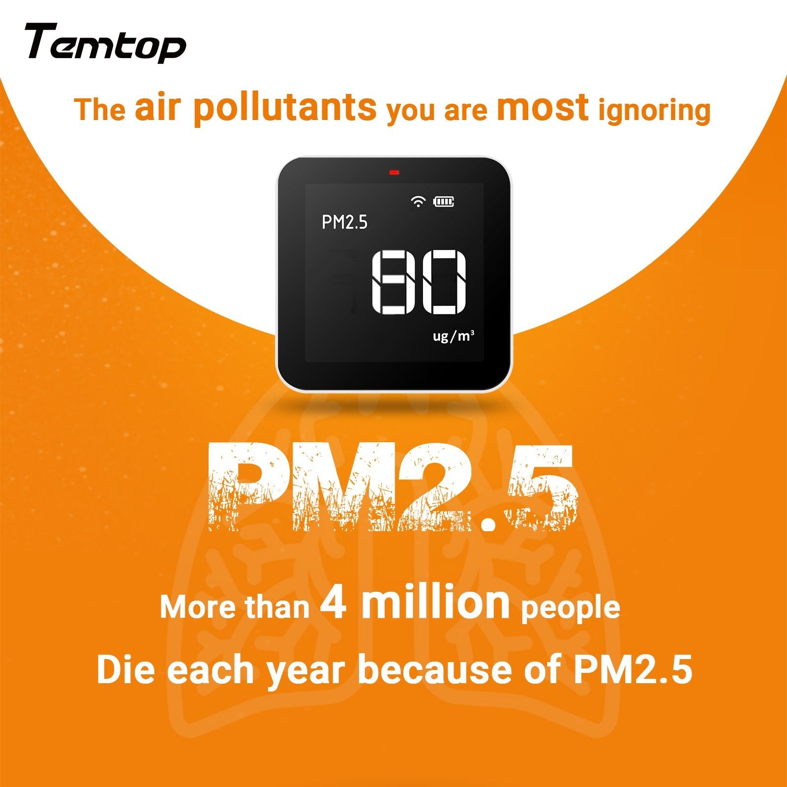 Temtop M10i WiFi Air Quality Monitor for AQI PM2.5 TVOC Formaldehyde with Free Mobile App - Elitech Technology, Inc.