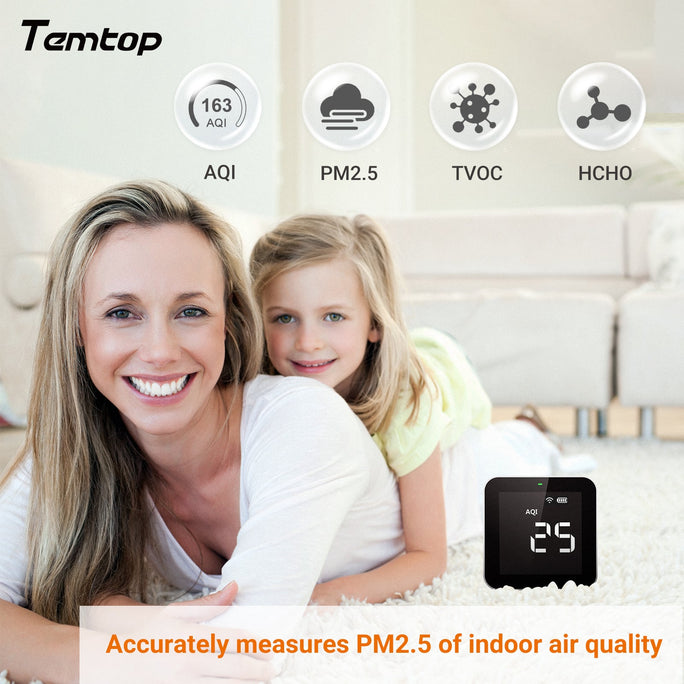 Temtop M10i WiFi Air Quality Monitor for AQI PM2.5 TVOC Formaldehyde with Free Mobile App - Elitech Technology, Inc.
