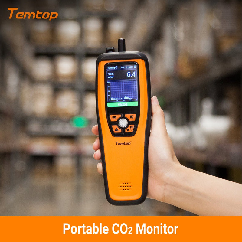 Temtop M2000C 2nd Generation Air Quality Monitor PM2.5 PM10 CO2 Data Export Audio Alarm Easy Calibration - Elitech Technology, Inc.