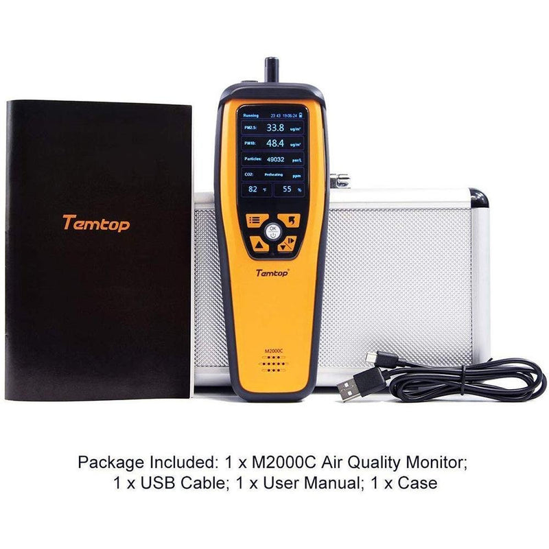 Temtop M2000C 2nd Generation Portable CO2 Detector Monitor Air Quality CO2 PM2.5 PM10 Export Data - Elitech Technology, Inc.