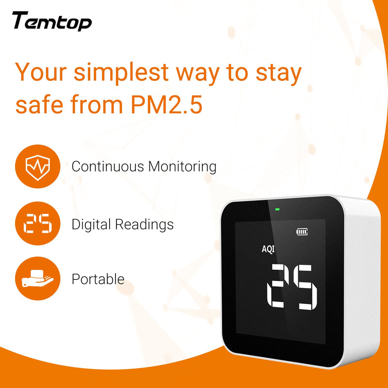 Temtop P10 Air Quality Monitor w/ Real-time PM2.5 & AQI Monitor - Elitech Technology, Inc.