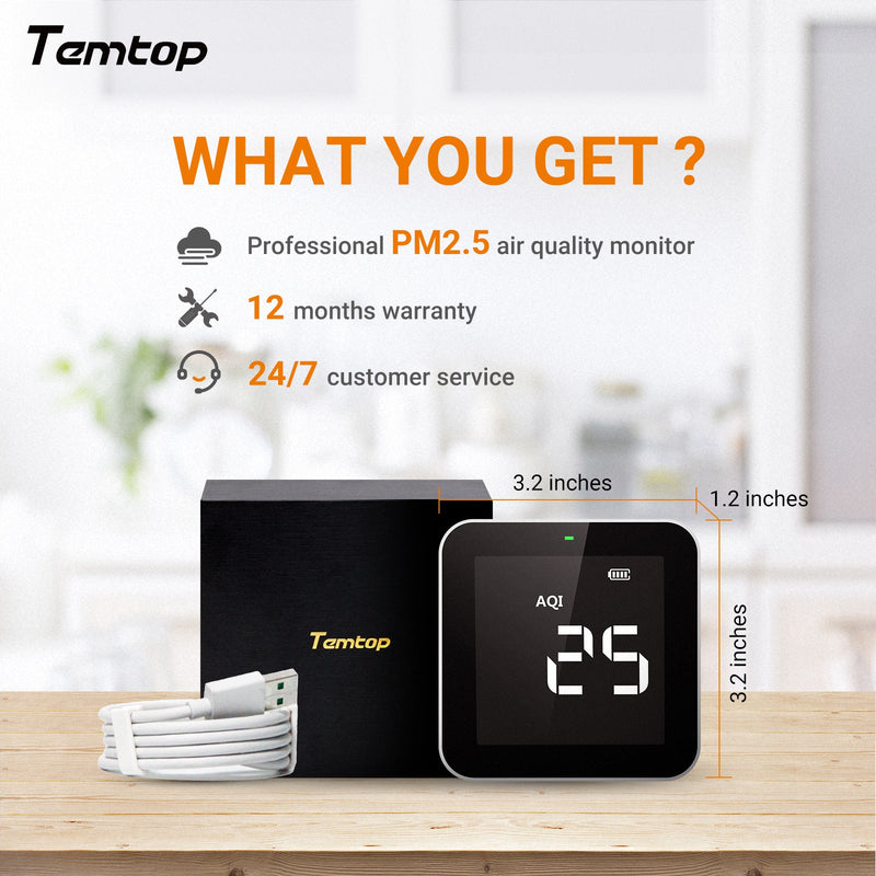 Temtop P10 Air Quality Monitor w/ Real-time PM2.5 & AQI Monitor - Elitech Technology, Inc.
